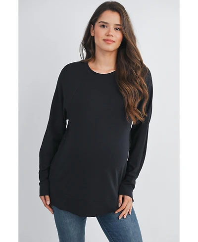 Hello Miz Maternity Crew Neck Side Zip Nursing Pullover Sweatshirts