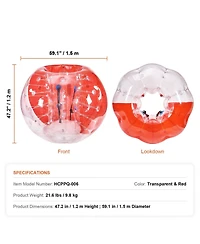 Mecale Inflatable Bumper Ball, Thick Pvc Bubble Ball for Teens & Adults, Outdoor Games, 1-Pack