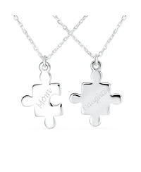 Bling Jewelry Best Friends Set Puzzle Word Mother Daughter Pendant Necklace Sterling Silver
