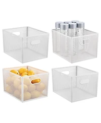 mDesign Perforated Metal Storage Bin with Handles for Pantry
