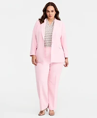 Anne Klein Plus Notched Collar One-Button Blazer