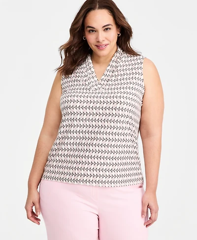 Anne Klein Plus Printed Sleeveless Top