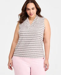 Anne Klein Plus Printed Sleeveless Top