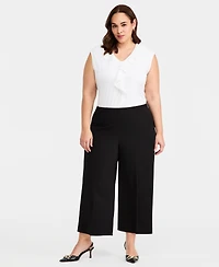 Anne Klein Plus Size High-Rise Wide-Leg Pants