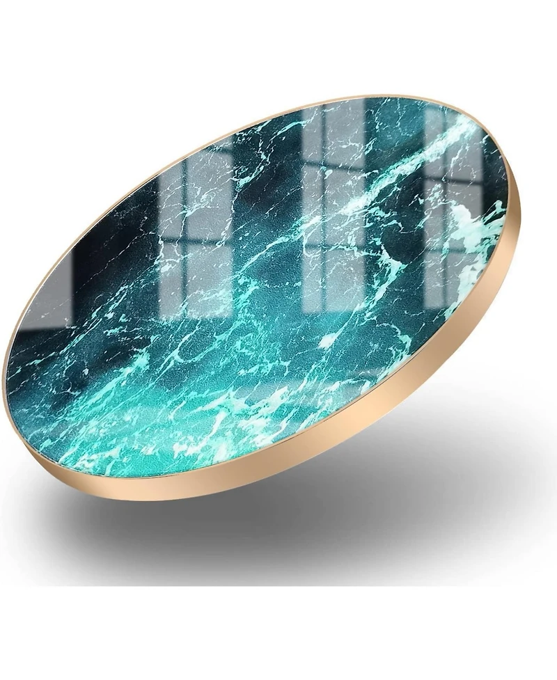 Risokeys Aluminum Alloy Wireless Charger, 10W Marble Pattern Wireless Charger, He-WT16 Qc Input Ce Certification for iPhone,Green