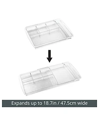 mDesign Expandable Makeup Organizer Tray for Bathroom Drawers - Clear