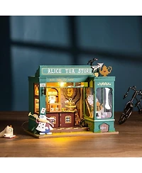 Robotime Alice's Tea Store Diy Miniature House Kit with Furniture, Gift Idea
