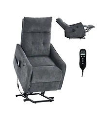 Boyel Living Chenille Power Lift Recliner Chair 155° Recliner with Massage Heat Usb for Indoor Elderly