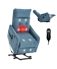 Boyel Living Chenille Power Lift Recliner Chair 155° with Massage Heat Usb for Indoor Elderly