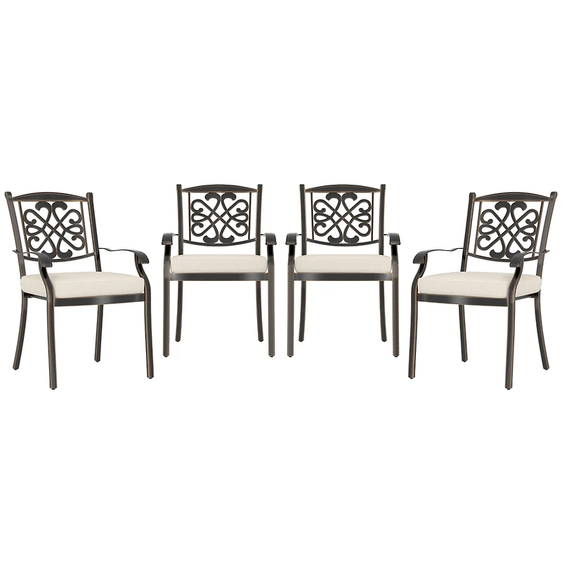 Mondawe Set of 2 Outdoor Aluminum Swivel Rocker Dining Chairs with Cushions