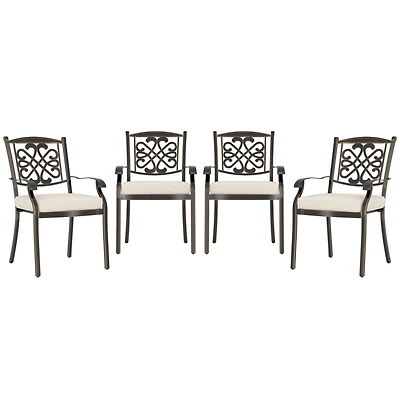 Mondawe Set of 2 Outdoor Aluminum Swivel Rocker Dining Chairs with Cushions