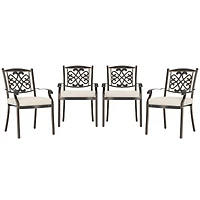 Mondawe Set of 2 Outdoor Aluminum Swivel Rocker Dining Chairs with Cushions