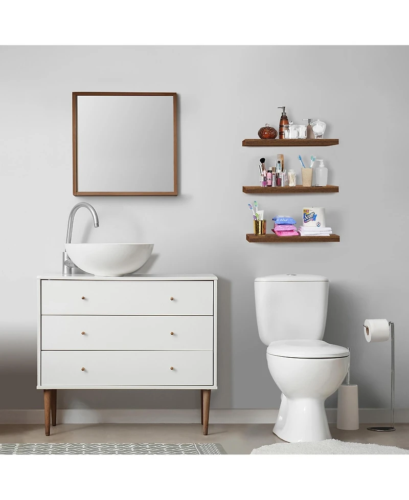 Sorbus 3 Pack 16 Inch Floating Shelves - for Bedroom, Kitchen, Living Room, Office, etc