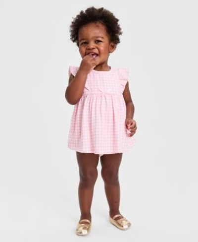 First Impressions Baby Girls Pretty Gingham Sunsuit Soft Sole Metallic Ballet Flats Macys Exclusive