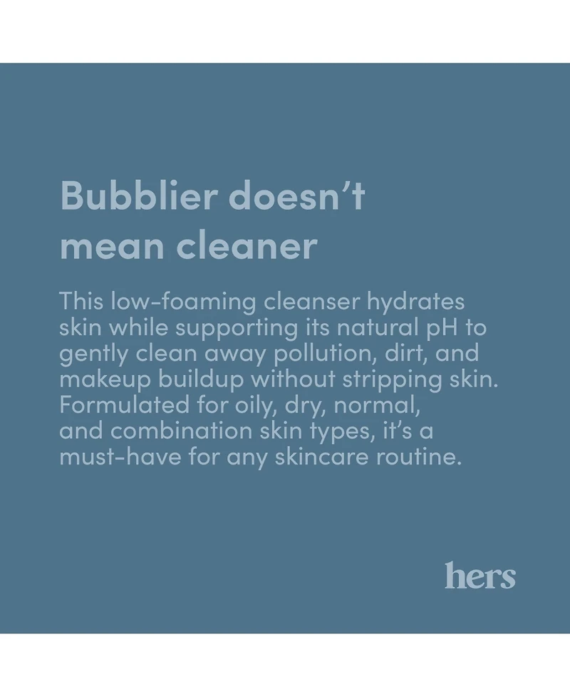 Hims & Hers Clear Waters Hydrating Cleanser - Face Wash Made for All Skin Types -Contains Hyaluronic Acid, Squalane, and Green Tea Extract