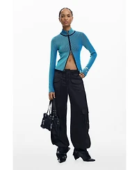 Desigual Women's High Neck Zipper Sweater