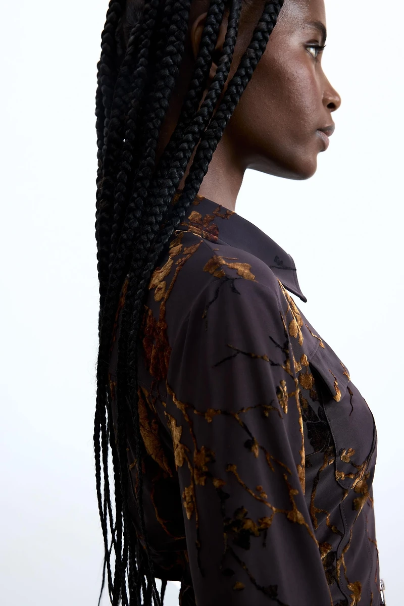 Desigual Women's Flocked Zipper T-shirt