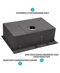 flynama huluwat 33x22x10inch Gunmetal Black Kitchen Sink Drop In Topmount Stainless Steel 16 Gauge