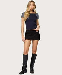 Edikted Womens Marina Raglan Stripey T Shirt