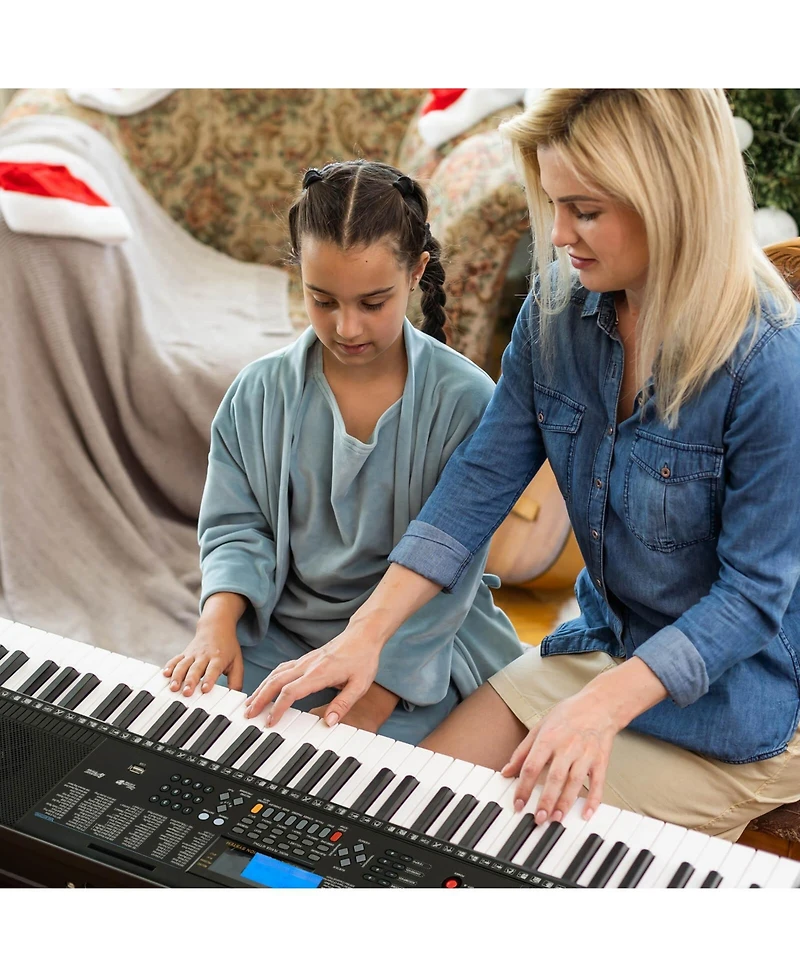 Costway 61-Key Electric Piano Keyboard for Beginners with Adjustable Stand and Stool