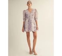 Arose Studio, Inc Women's Scarlett Printed V-Neck Mini Dress