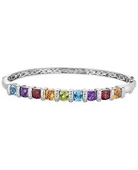 Macy's Multi-Stone (4-1/2 ct. t.w.) & Diamond (1/10 ct. t.w.) Bangle Bracelet in Sterling Silver