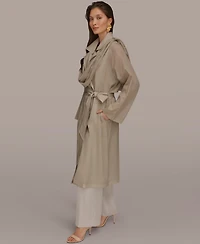 Donna Karan New York Women's Belted Collared Neck Coat