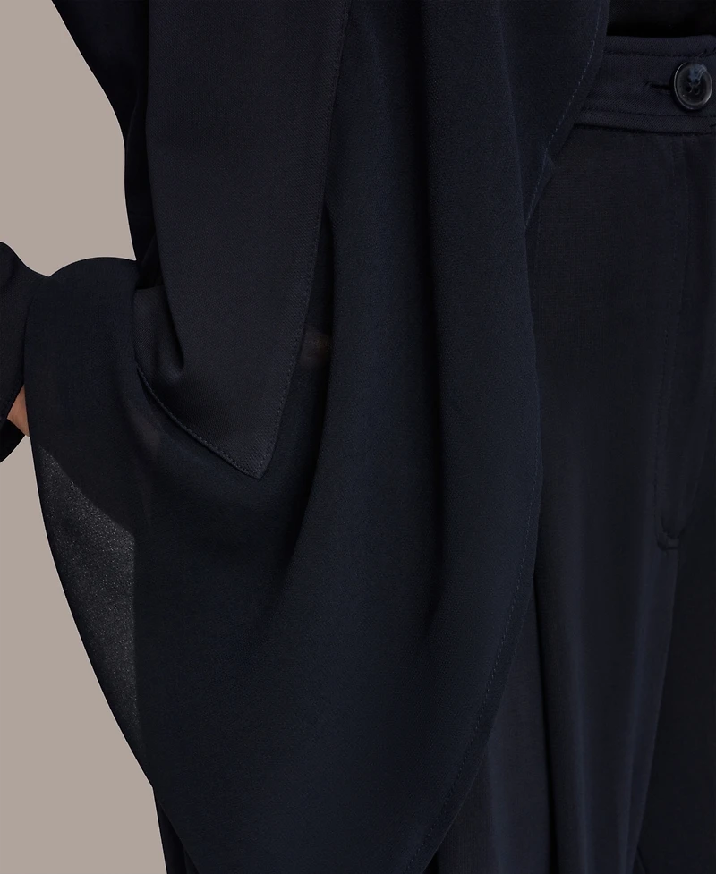 Donna Karan New York Women's Mixed Media Collared Neck Jacket