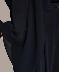 Donna Karan New York Women's Mixed Media Collared Neck Jacket