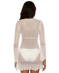 Becca Women's Treasure Island Crochet Knit Swimsuit Sweater