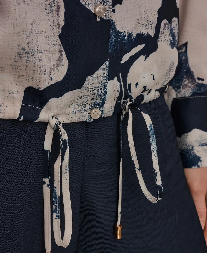 Donna Karan New York Women's Printed Long-Sleeve Top