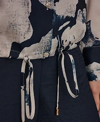 Donna Karan New York Women's Printed Long-Sleeve Top