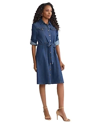 Jones New York Women's Midi Long-Sleeve Shirt Dress