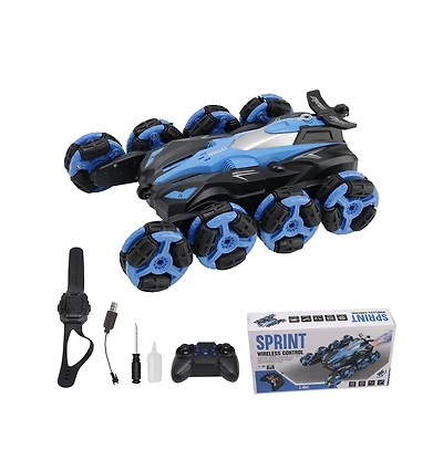 Bruce & Shark 8WD Gesture Control Rc Stunt Car with 360° Spins, Drifting, Fog Light Effects