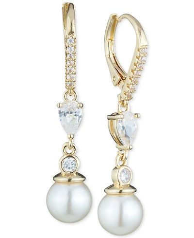Anne Klein Imitation Pearl and Crystal Drop Earrings