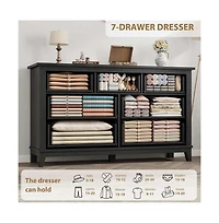 gaomon 7-Drawer Modern Dresser Bedroom Storage Cabinet, Wide Freestanding Wooden Closet Chest for Living Room, Entryway, Bedroom