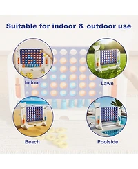 Flynama 4-in-1 Giant Outdoor Game Set – Jumbo Connect 4, Basketball, Ring Toss & Golf for Kids & Adults