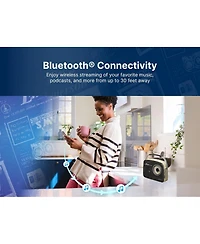 Emerson Eas-3002 Portable Bluetooth Speaker Retro Radio with Am/Fm Tuner, Usb/Aux Inputs