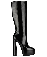 Jeffrey Campbell Women's Unleashed Hi Platform Knee-High Full-Zip Dress Boots