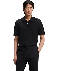 Boss by Hugo Men's Mercerized Cotton Basket Weave Polo Shirt