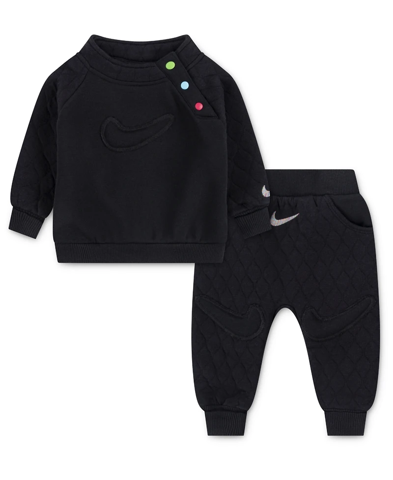Nike Baby Boys Readyset Mock Neck Sweatshirt and Joggers, 2-Piece set