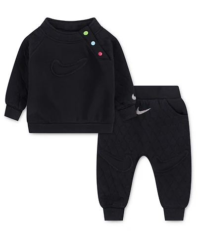 Nike Baby Boys Readyset Mock Neck Sweatshirt and Joggers, 2-Piece set
