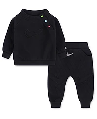 Nike Baby Boys Readyset Mock Neck Sweatshirt and Joggers, 2-Piece set