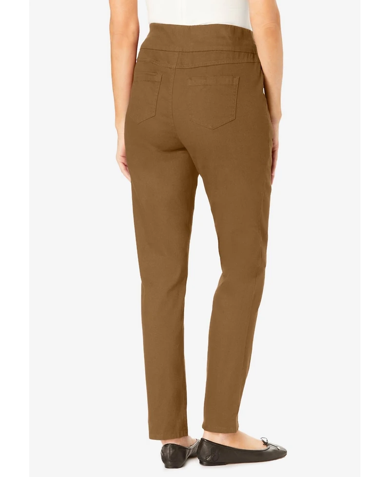 Woman Within Women's Tall Flex-Fit Pull-On Straight-Leg Gap-Free Stretch Denim Jeans