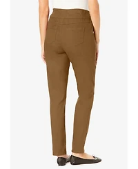 Woman Within Women's Tall Flex-Fit Pull-On Straight-Leg Gap-Free Stretch Denim Jeans