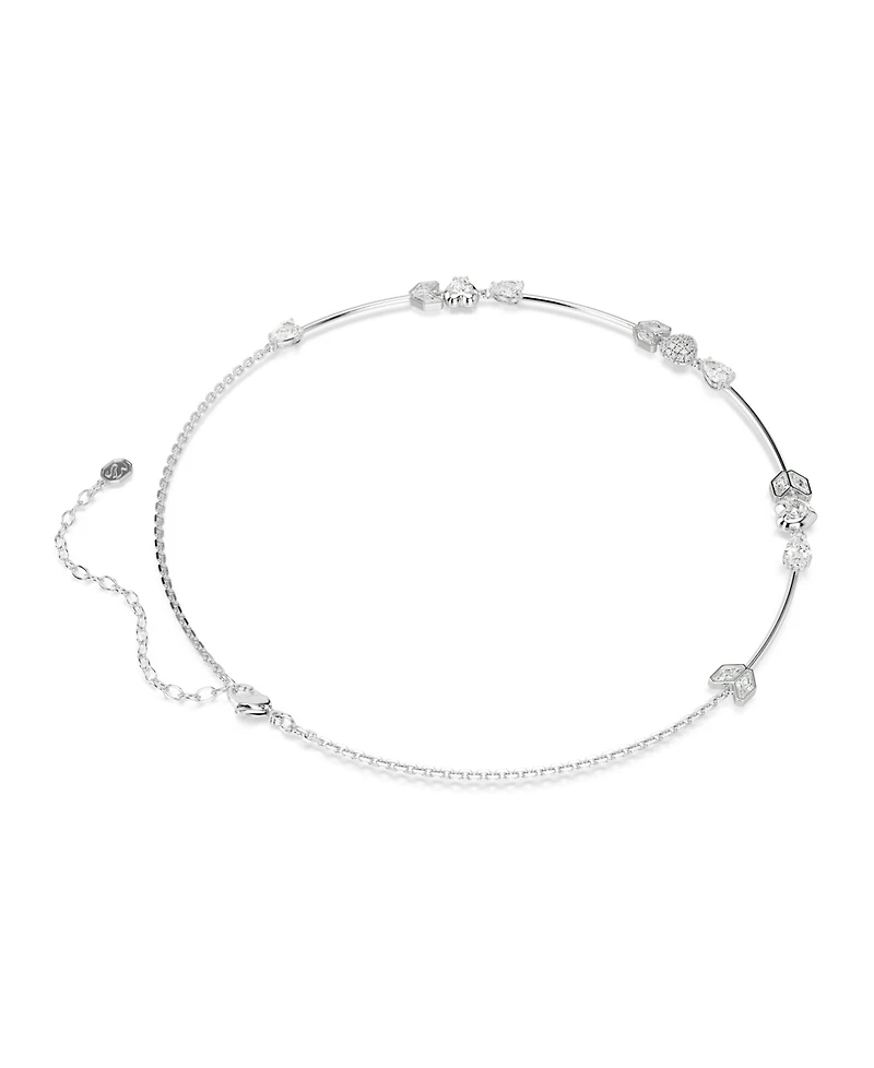 Swarovski Heart with Arrow, White, Rhodium Plated Idyllia Necklace