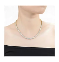 White Gold Plated And 14k Cubic Zirconia 3MM Tennis Necklace