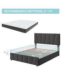 gaomon Easy Assembly Full Size Bed Frame Space Saving, for Living Room