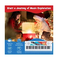 Hongge Kids Piano Keyboard with Microphone and Portable 49 Key Electric Music Toy