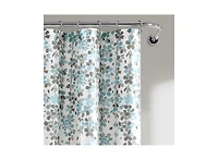 Slickblue 72-inch White Turquoise Blue Orange Floral Flowers Shower Curtain